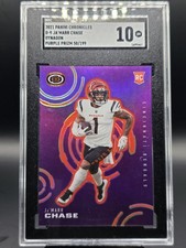 2021 Panini Chronicles - Dynagon  Ja'Marr Chase #D-9 Purple Prizm /199 SGC 10 RC