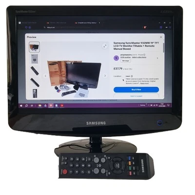 Samsung SyncMaster 932MW 19" TFT LCD TV Monitor Tiltable + Remote Manual Boxed - Image 1 of 4