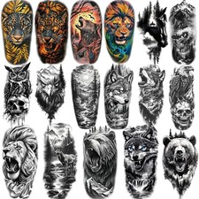 77 Sheets Temporary Tattoos for Adults and Kids - 2 Sizes Fake Tattoo Realist...