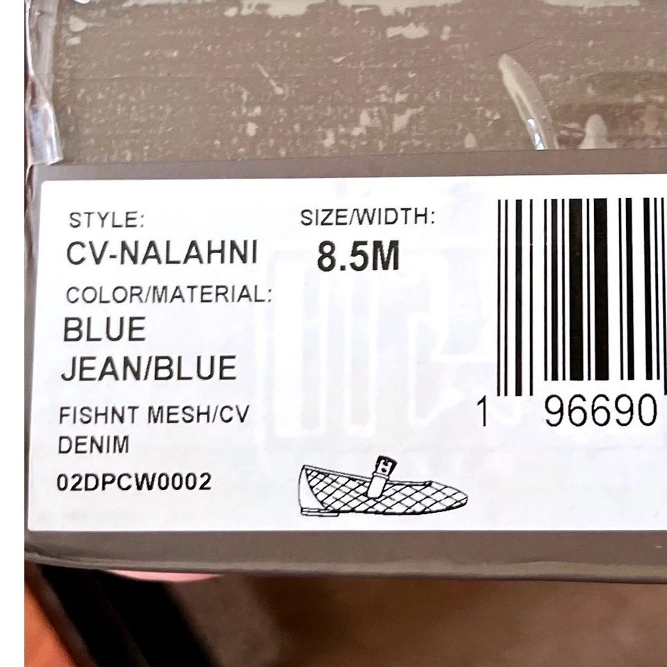 Crown Vintage Nalahni Azul Denim Red Mary Jane Hebilla Ballet Pisos 8.5M Nuevo con Caja Foto 2 de 4