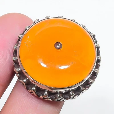 Bague pierre précieuse jaune ambre turquoise bijoux boho népalais faits main ... - Photo 1/4