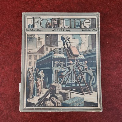 FORTUNE MAGAZINE AUGUST 1933 J P MORGAN INTL HARVESTER DUKE ELLINGTON TRAINS