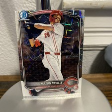 2025 Bowman Draft Chrome Mason Neville Lazer Refractor Error Card. See Details