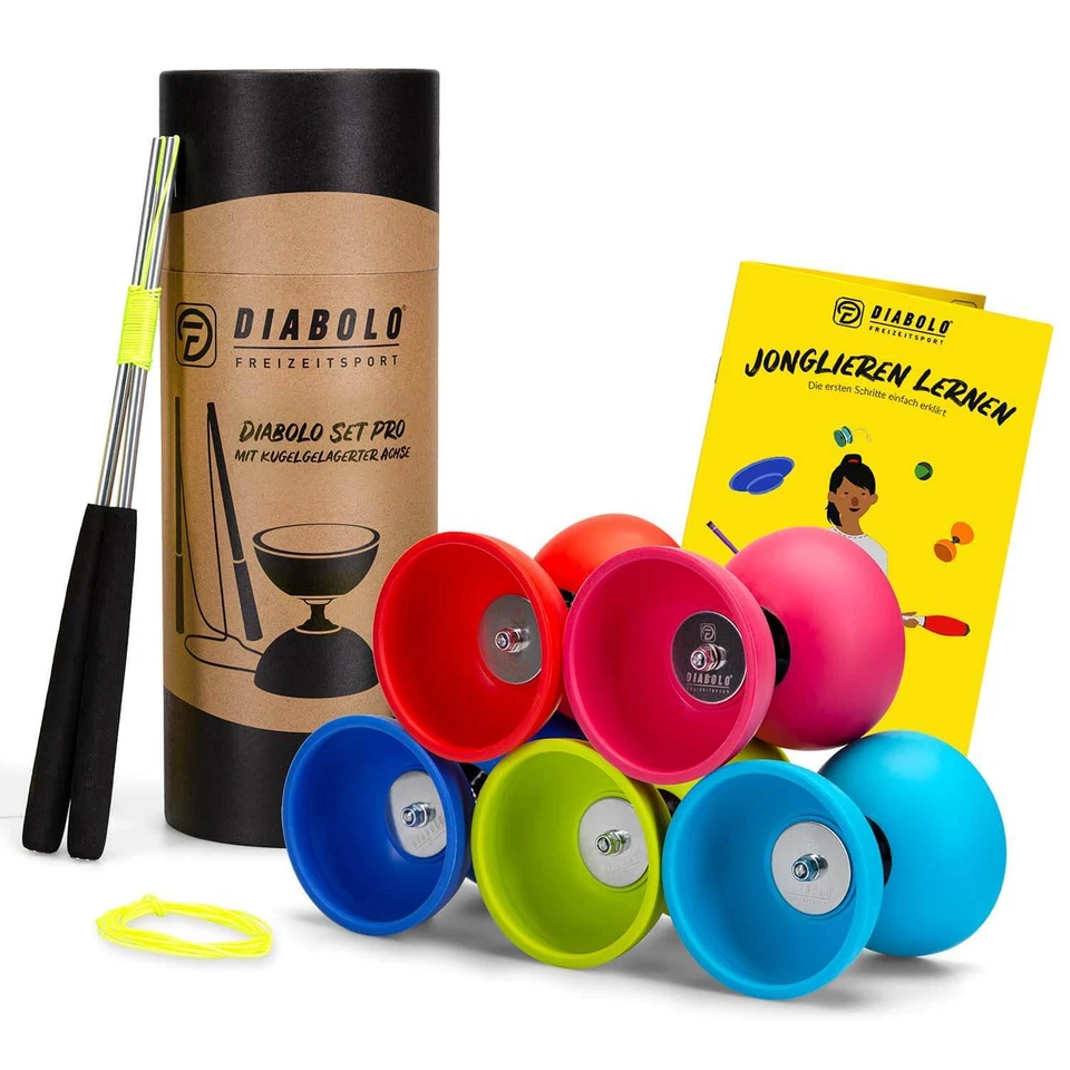 Diabolo Freizeitsport Diabolo Set Pro mit Kugellager für Fortgeschrittene