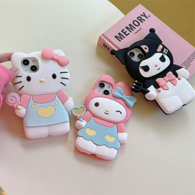 Cute Hello Kitty Kuromi Shockproof 3D Case for iPhone 16 Pro Max 15 14 13 12 11