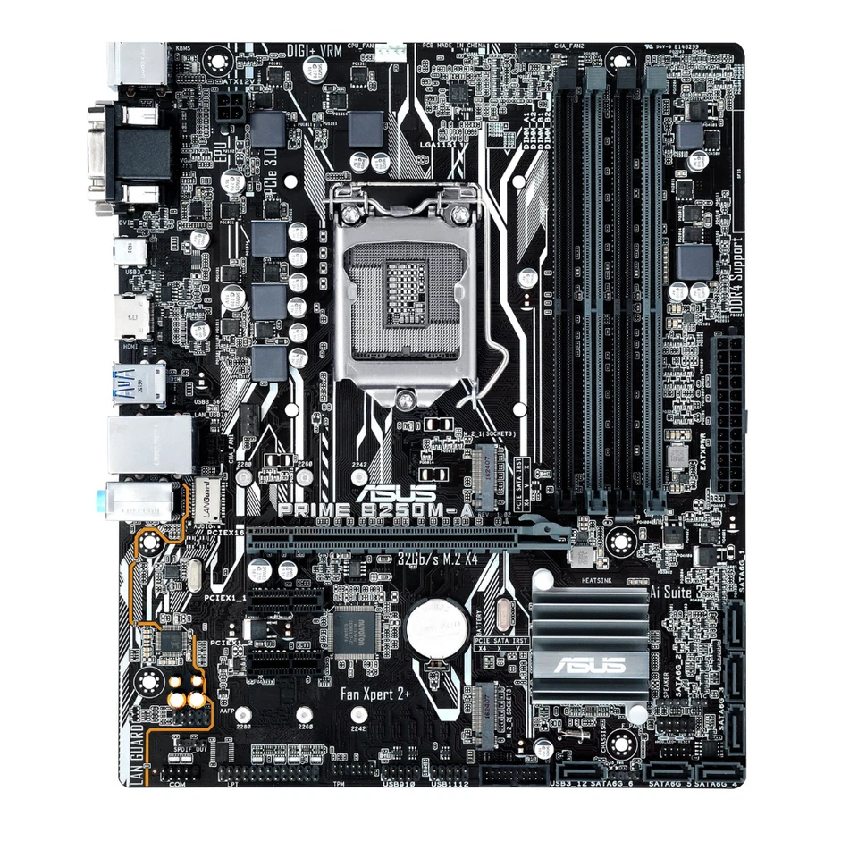SCHEDA MADRE ASUS B250M-A / SOCKET LGA 1151 H4 / DDR4 / INTEL / MICRO ATX - Immagine 2 di 3
