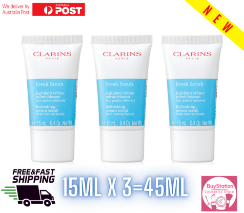  Clarins Refreshing Cream Scrub With Natural Beads 15ml x3 = 45ml ***NEW**** - Picture 1 of 1