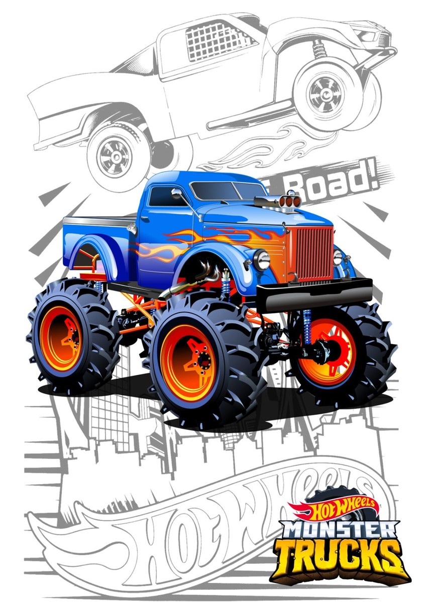 Hot Wheels Monster Trucks Graphic Set Of Prints Pictures Wall