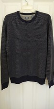 IZOD NWT Mens Long Sleeve Crew Neck Cotton Blend Navy Blue Sweater Size M