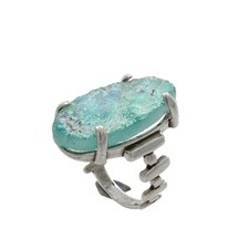 925 Sterling Silver Ring, Ancient  Roman Glass, Antique 
