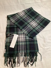 Wool Scarf Fraas Signature 100% Plaid Fringe The Scarf Company New With Tags