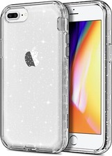 For iPhone 7 Plus / 8 Plus Shockproof Rugged Glitter Clear Purple Hard Case