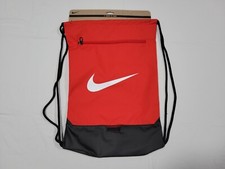 Nike Brasilia Drawstring Backpack Bag Training Gym Sports walk Sack Red-Black