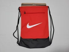 Nike Brasilia Drawstring Backpack Bag Training Gym Sports walk Sack Red-Black