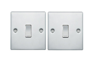 2 Stück Alpine Chrom 10A 1 Gang 2-Wege Lichtschalter X1