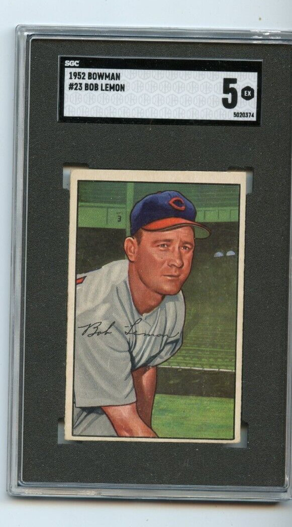 1952 Bowman Bob Lemon Cleveland Indians #23 ⭐️👀⭐️ SGC Graded 5