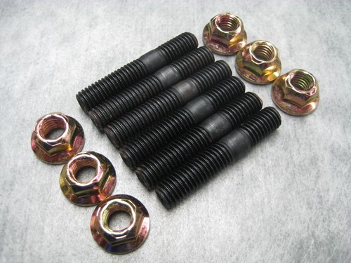 8mm M8x1.25 Exhaust Manifold Stud Pack Of 20 Studs & 20 Lock Nuts - Foto 2