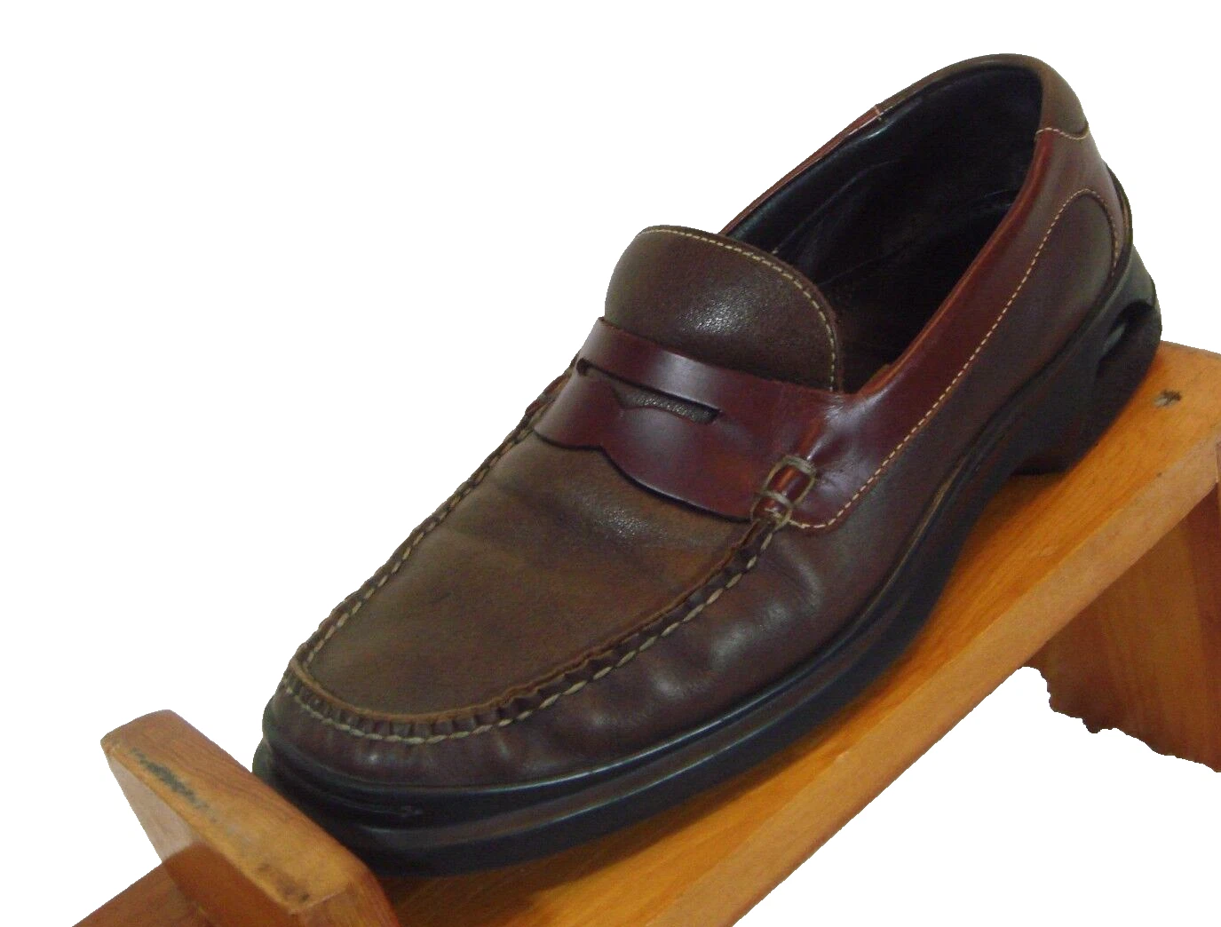 NIKE Mocassino slip on COLE HAAN in pelle bicolore Nik Air marrone scarpa casual da uomo 10 5 M