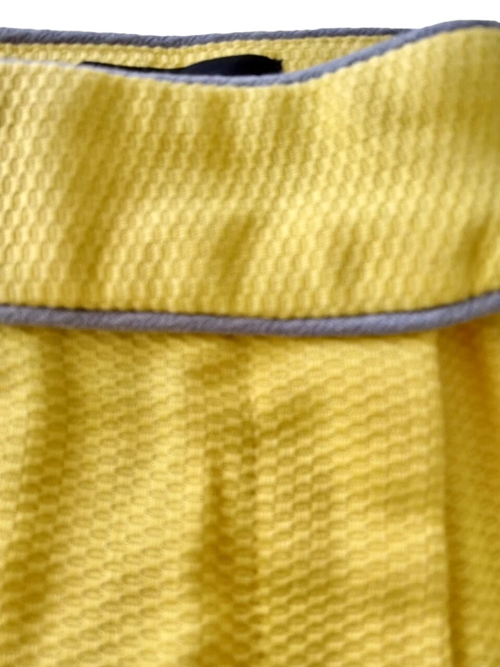 Calça social estilo Metro vintage anos 90 feminina cinza amarela tamanho 6 retrô texturizada cintura média - Imagem 4 de 4