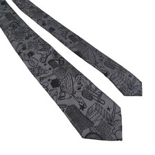 Old Navy Boy Junior Slim Graphic Tie Gray Black 2.5 Inches Wide Child Gift Gamer