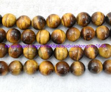 Natural 20mm Yellow Tiger's Eye Round Gemstone Loose Beads 15" AAA 