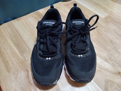 Under Armour Black White Charged Assert 9 Womens Sz 10 Running Shoe 3024591-001