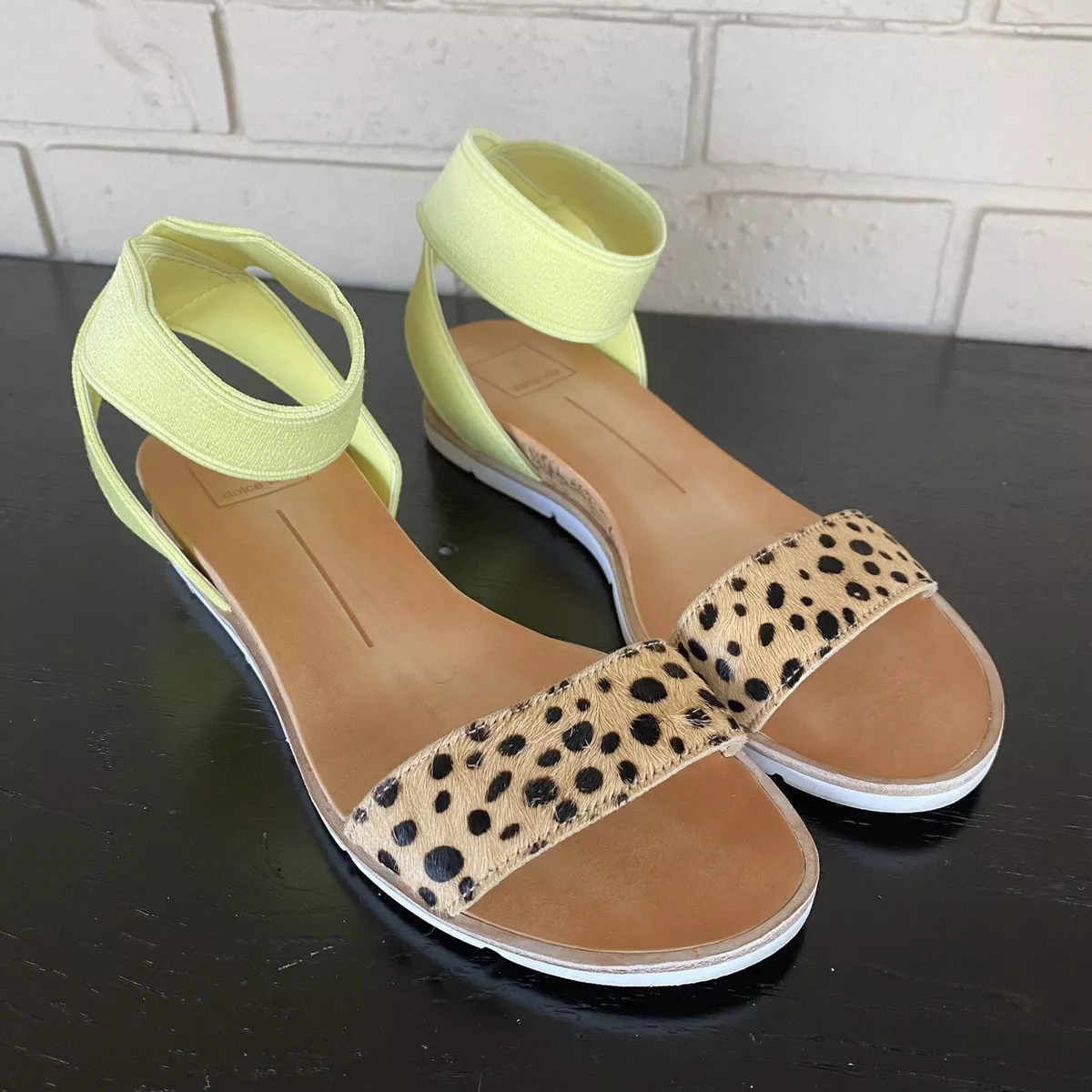 Dolce Vita Womens Vivian Sandals 7.5 M Leopard Ankle Strap Cork