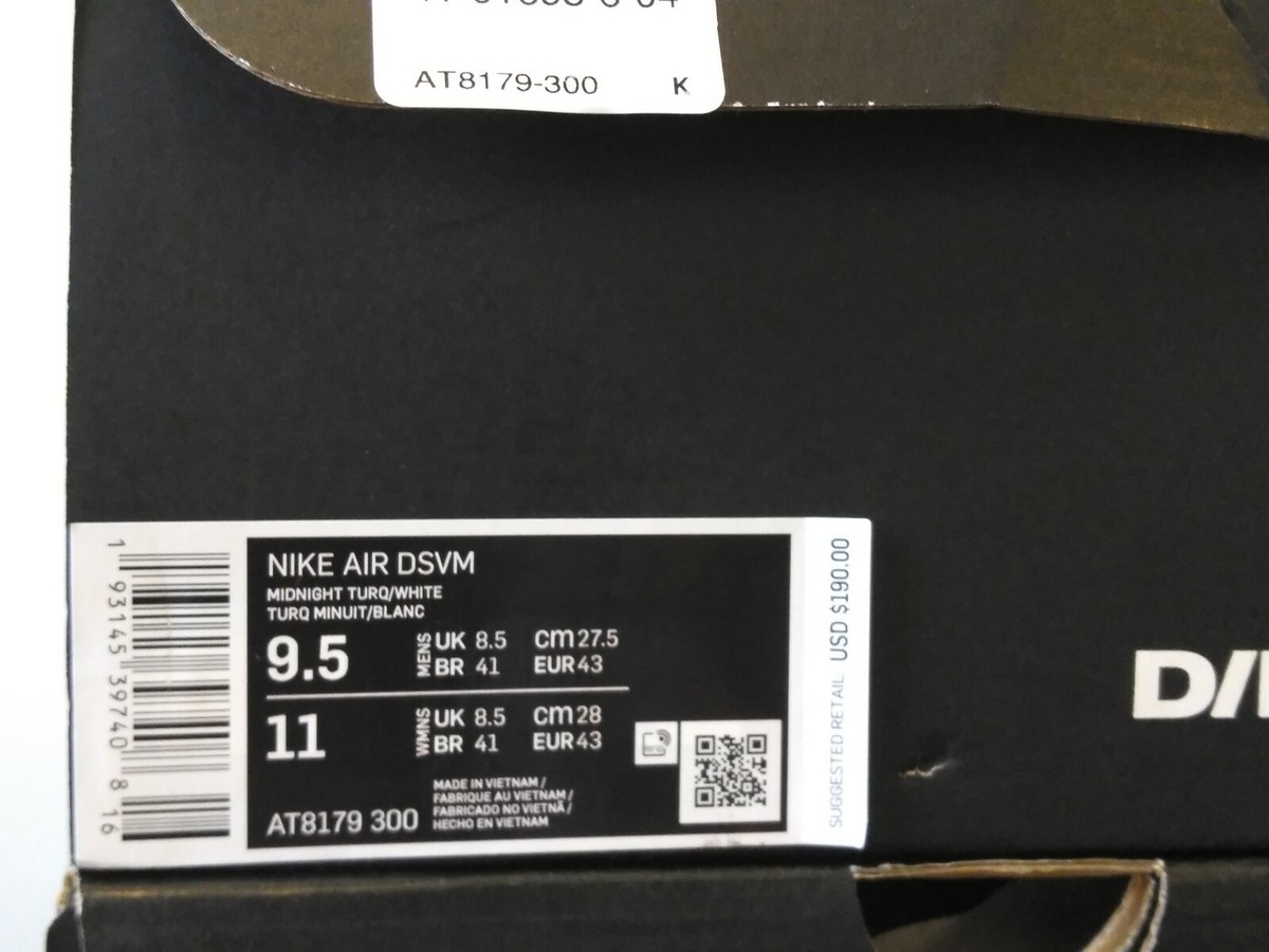 Size 9.5 - Nike Air VaporMax D/MS/X Mineral Teal for sale online
