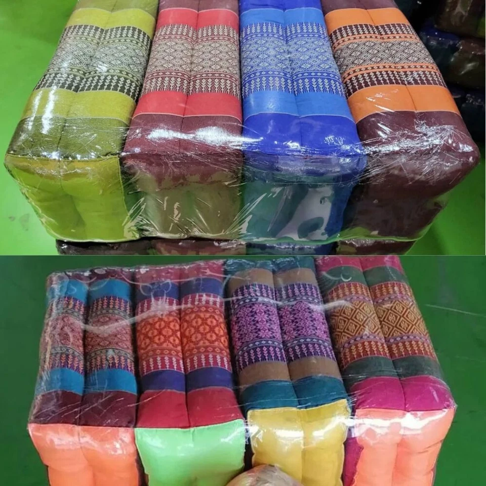 Pillow Thai cushion kapok handmade rectangle bolster natural cotton 100% X 4 pcs - Image 4 of 4