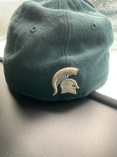 New Era Michigan State Spartans Green Wool Fitted Cap 59Fifty Size 7 1/8 - Picture 2 of 4