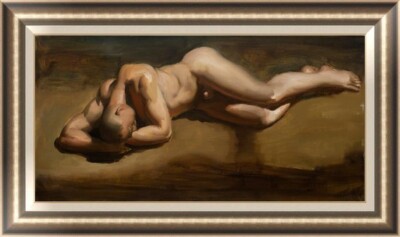 Hand painted Original Oil Painting art young male nude men on Canvas 20''x36''