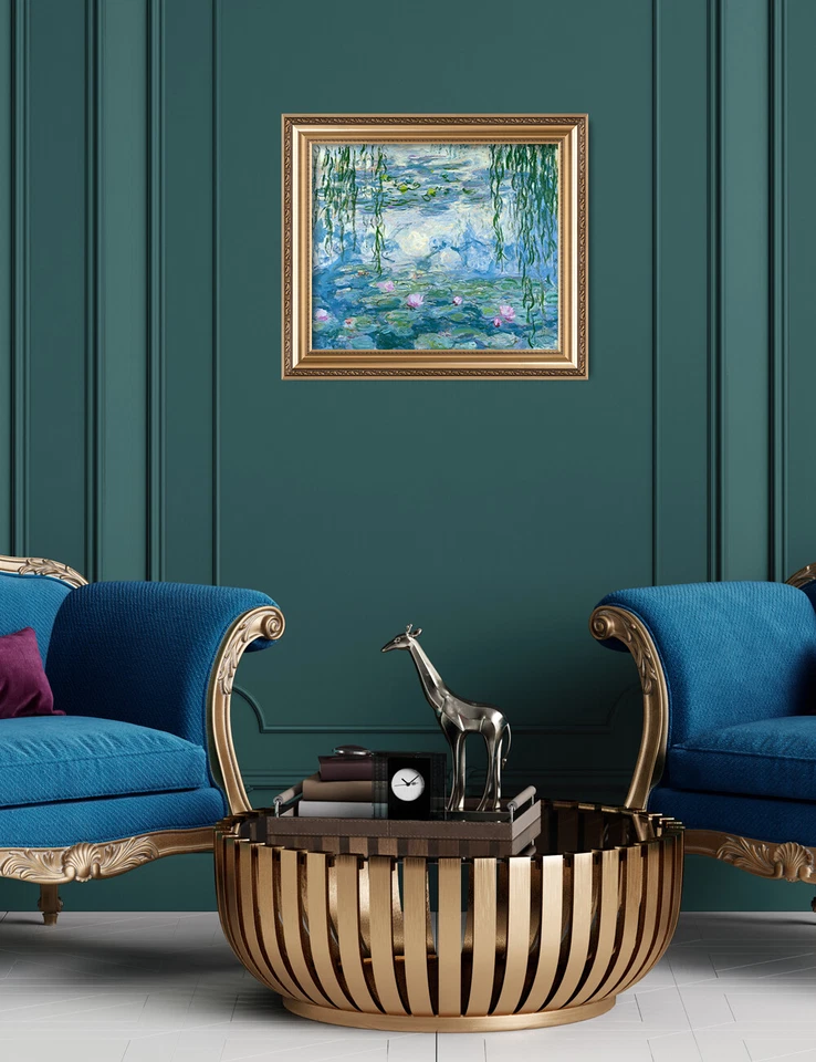 Water Lilies 1916-1919 Claude Monet Framed Giclee Canvas Wall Art Print 30"x26" - Image 4 of 4