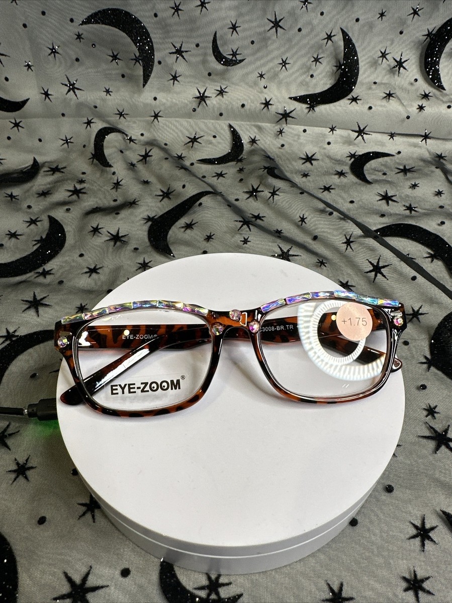 Swarovski Crystal Reading Glasses With Leopard Print New With Tags & Case +4.00 Reading Glasses 1.75 Crystal Swarovski Custom Animal Print  main image 4