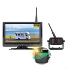 Digital Wireless 7" DVR Monitor Solar Magnetic Backup Camera 50m For Rv Caravan
