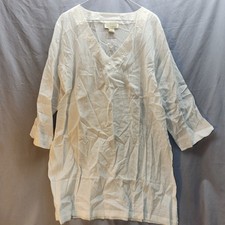 Nomadic Traders Fresco White Cotton Tunic Top Size XL NWOT