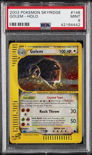 2003 POKEMON SKYRIDGE HOLO CRYSTAL #148 GOLEM PSA 9
