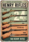 Rifle Collection Tin Metal Signs Home Décor Vintage Henry Rifles Print Aesthetic