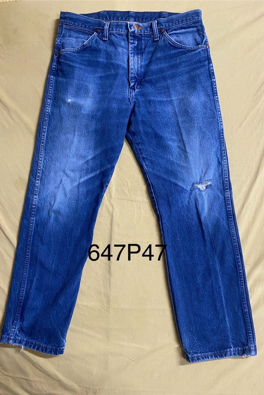 Wrangler 13MWZ Cowboy Cut Jeans - Blue denim 35 x 30 tag 34 x 29 measure