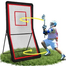 Lacrosse Rebounder Net,4x7ft Volleyball Rebounder with 5 Adjust Angles red ta...