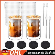 4x 350ml Doppelwandige Thermo Gläser Latte M...