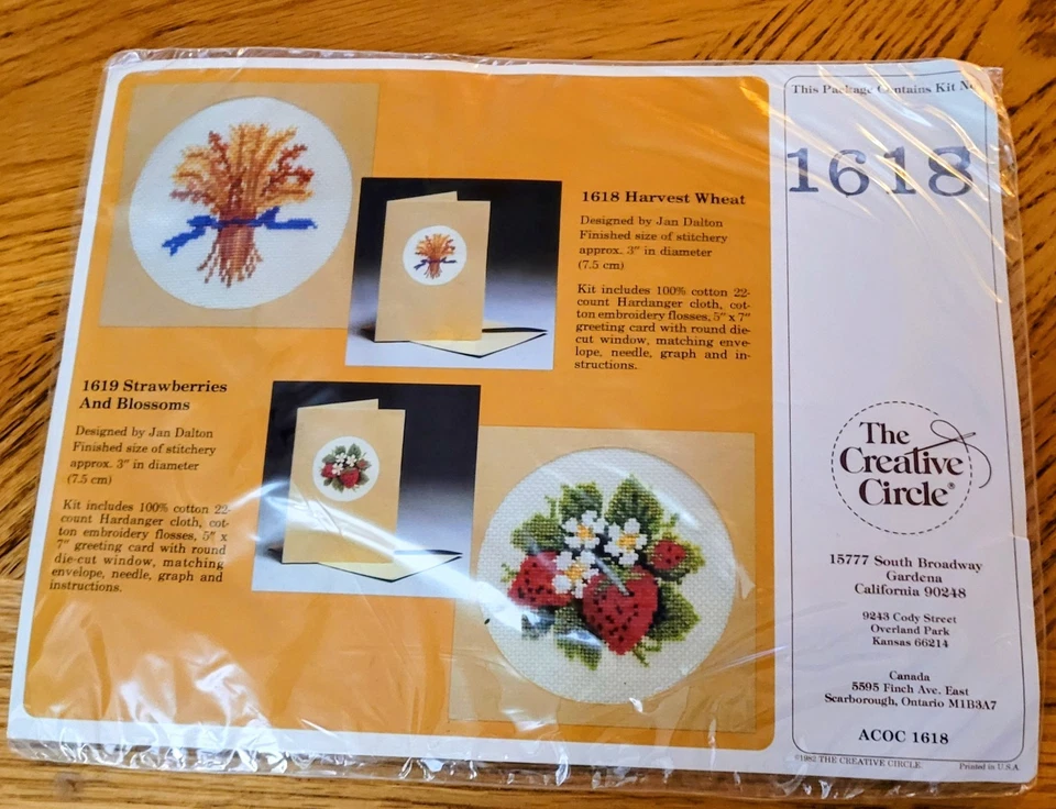 The Creative Circle "Harvest Wheat" Card Counted Cross Stitch Kit - #1618 - New - Image 3 of 3