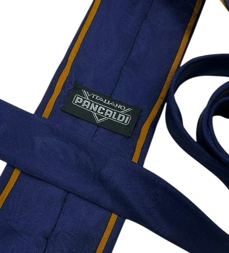 Corbata VITALIANO PANCALDI Para Hombre 100% Seda LUJO Corbata Azul Verde Arte W:3.6" Usada en Excelente Condición Foto 2 de 4