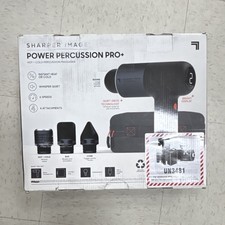 Sharper Image Power Percussion Pro Massage Gun, Heat Setting, Cordless, 4 Heads