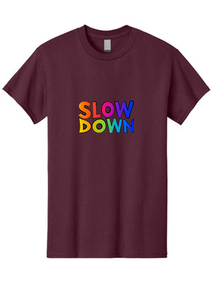 Slow-Down-9 Mens Graphic Tee, 100% Cotton, Casual Summer Wear