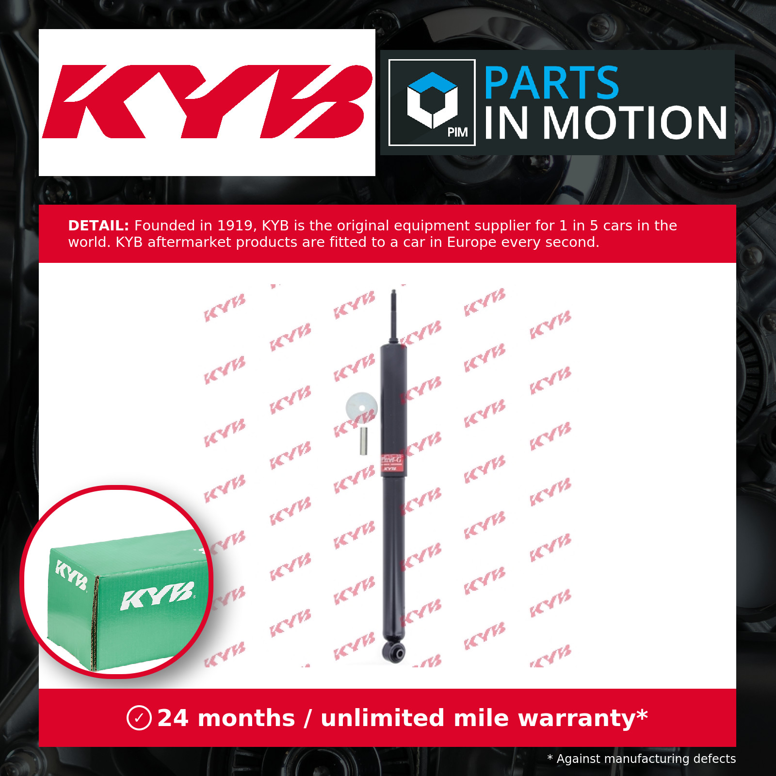 2x Shock Absorbers (Pair) Rear 343270 KYB Damper 4243317 4247110 4398244 4543013