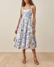 NWOT $248 Reformation Bucatini Floral Linen Midi Dress 0