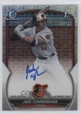 2023 Bowman Draft Chrome Prospect HTA Choice Refractor Jake Cunningham Auto 0j5i