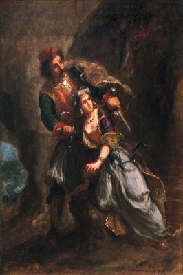 Eugène Delacroix - The Bride of Abydos (1857) Romantic Art Print - 24x36   