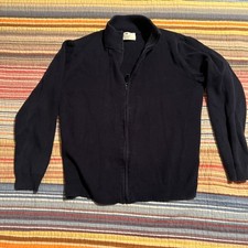 H M Kids Boys Zip Up Cardigan Sweater Blue Ribbed EUC Size 8/10