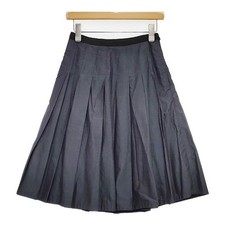 MARGARET HOWELL 578-132312 Cotton Pleated skirt Navy 5-1129M  